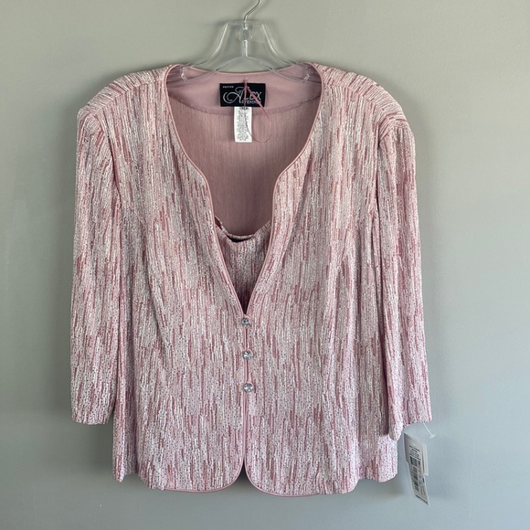 Alex Evenings Jackets & Coats Nwt Alex Evenings Pink Sparkly 2